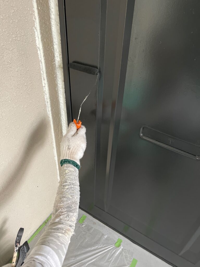 熊本市北区Yハイツ玄関ドア塗装状況