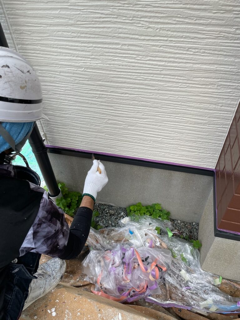 熊本市西区H様邸水切り塗装状況